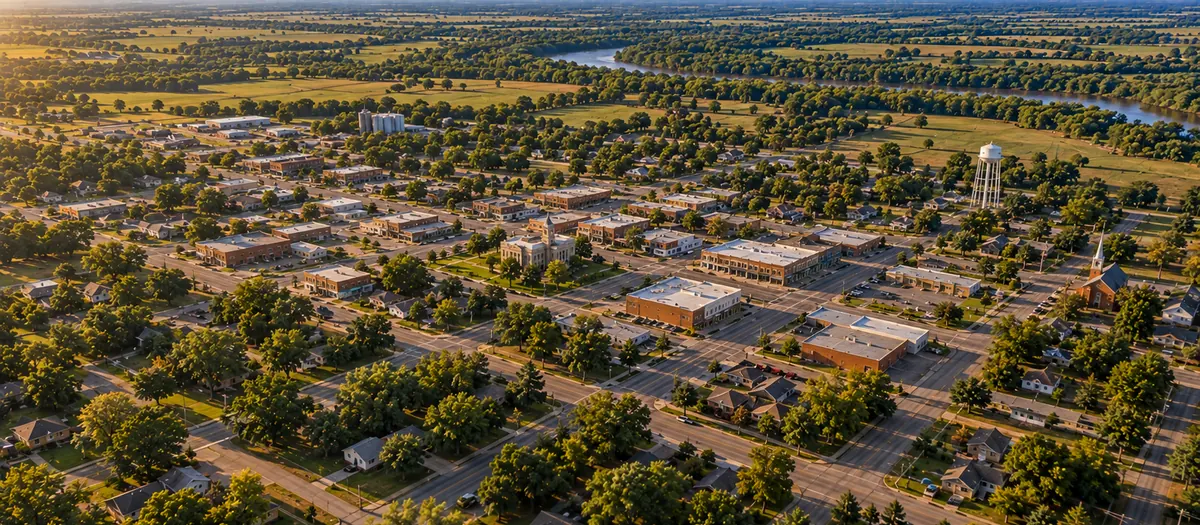Aerial view of Harrah, OK