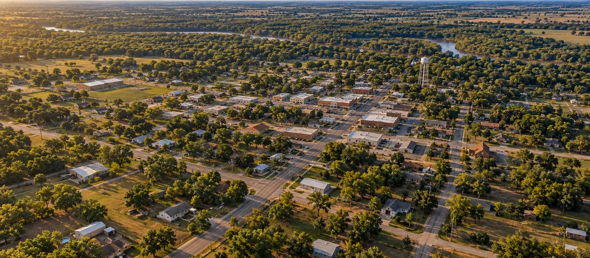 Aerial view of McLoud, OK